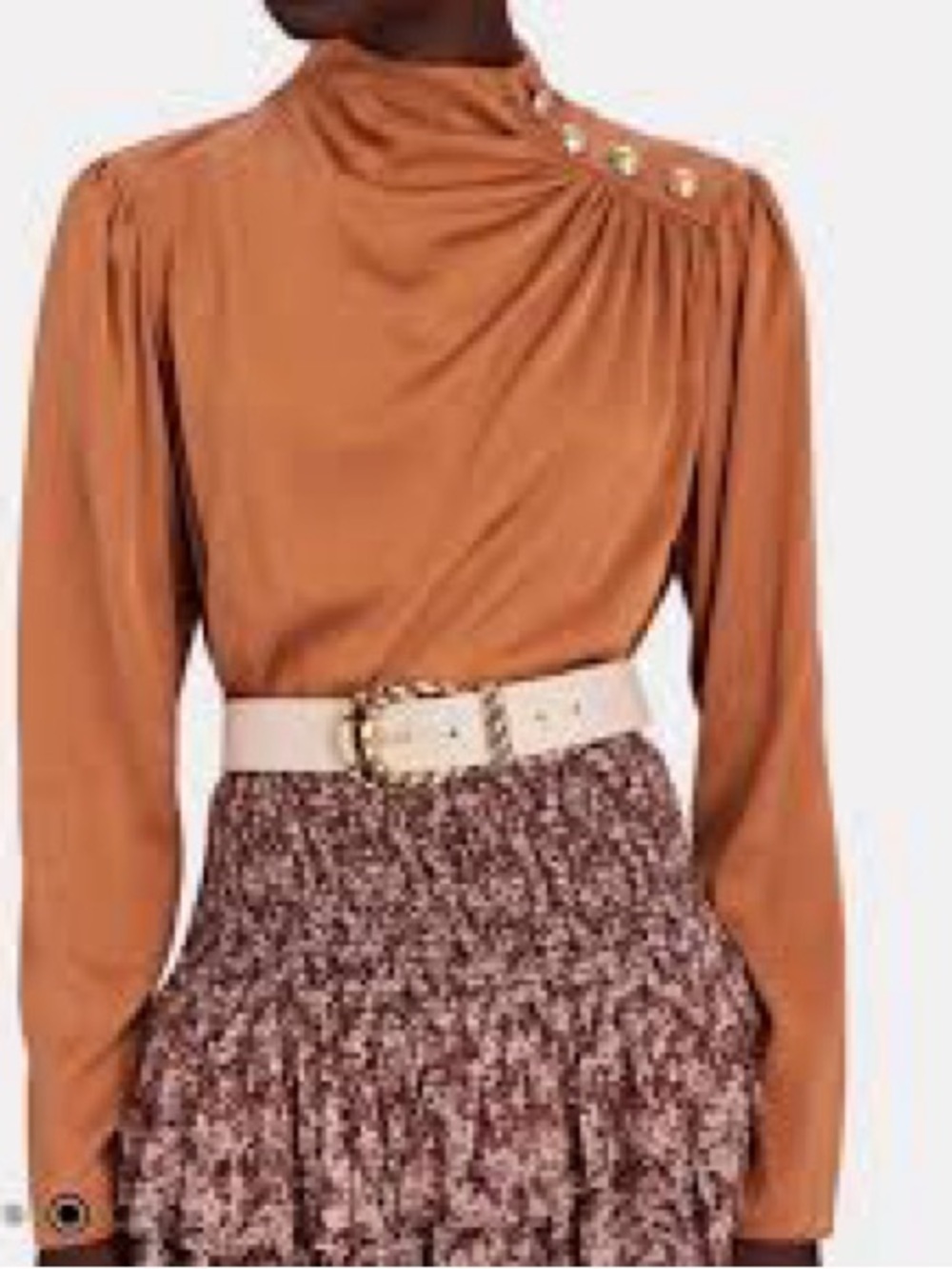 Intermix Draped Silk Blouse Size 2 - Picture 1 of 6